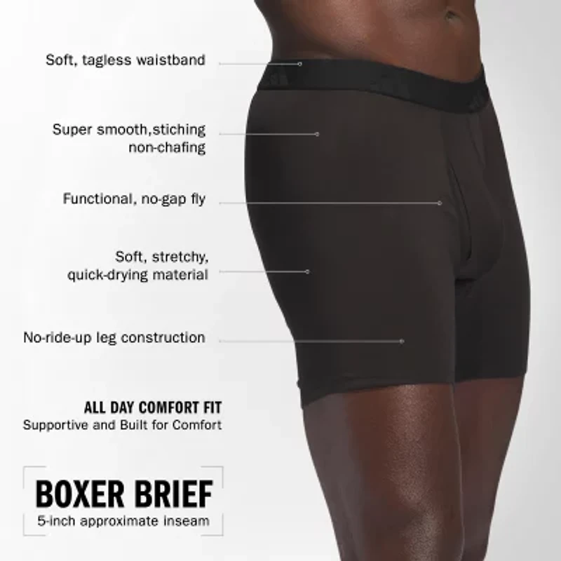 adidas Luxe Comfort Mens 3 Pack Boxer Briefs 5159307