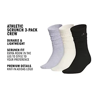 adidas Womens 3 Pair Crew Socks