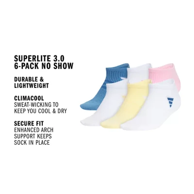 adidas Womens 6 Pair No Show Socks