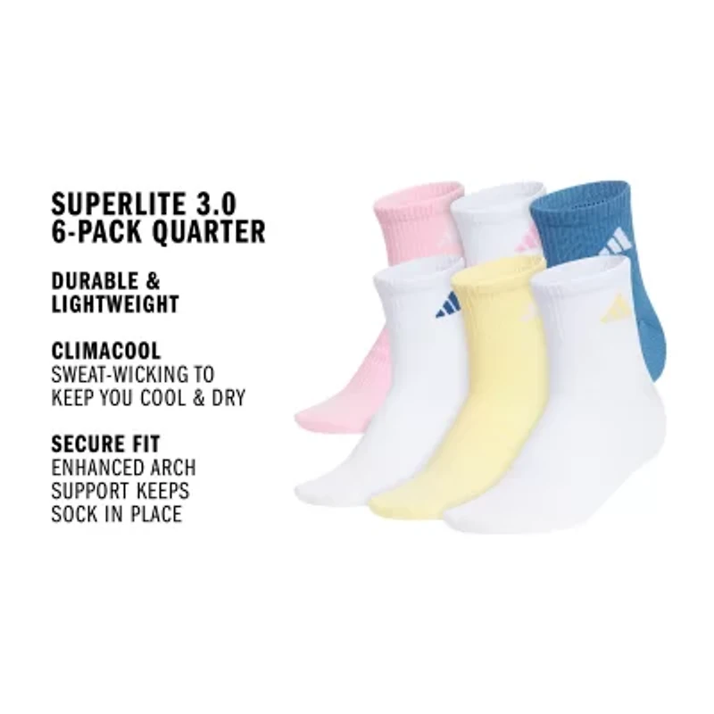 adidas Womens 6 Pair Quarter Ankle Socks
