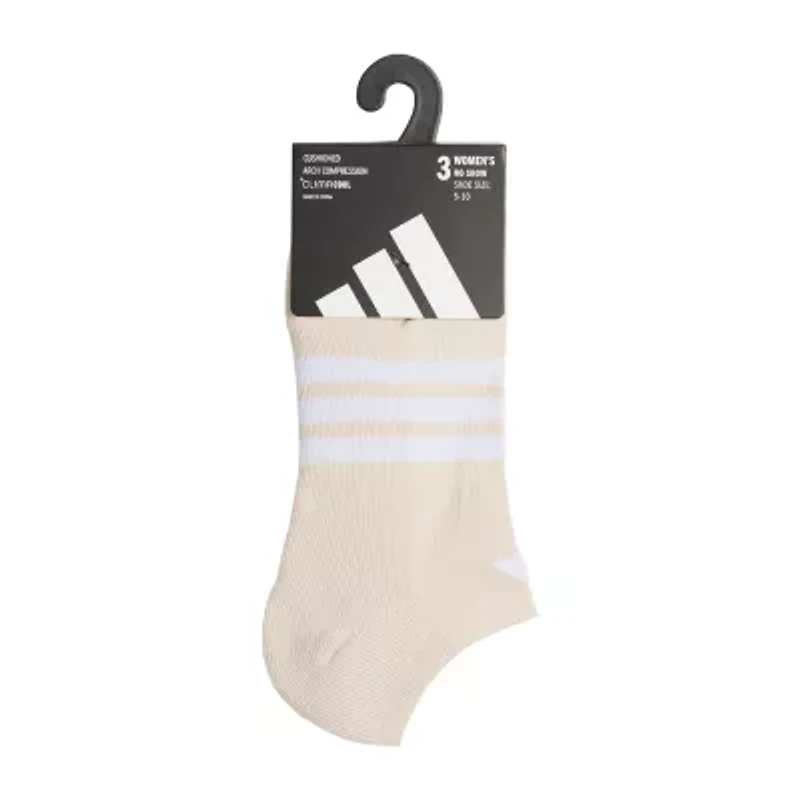 adidas Womens 3 Pair No Show Socks