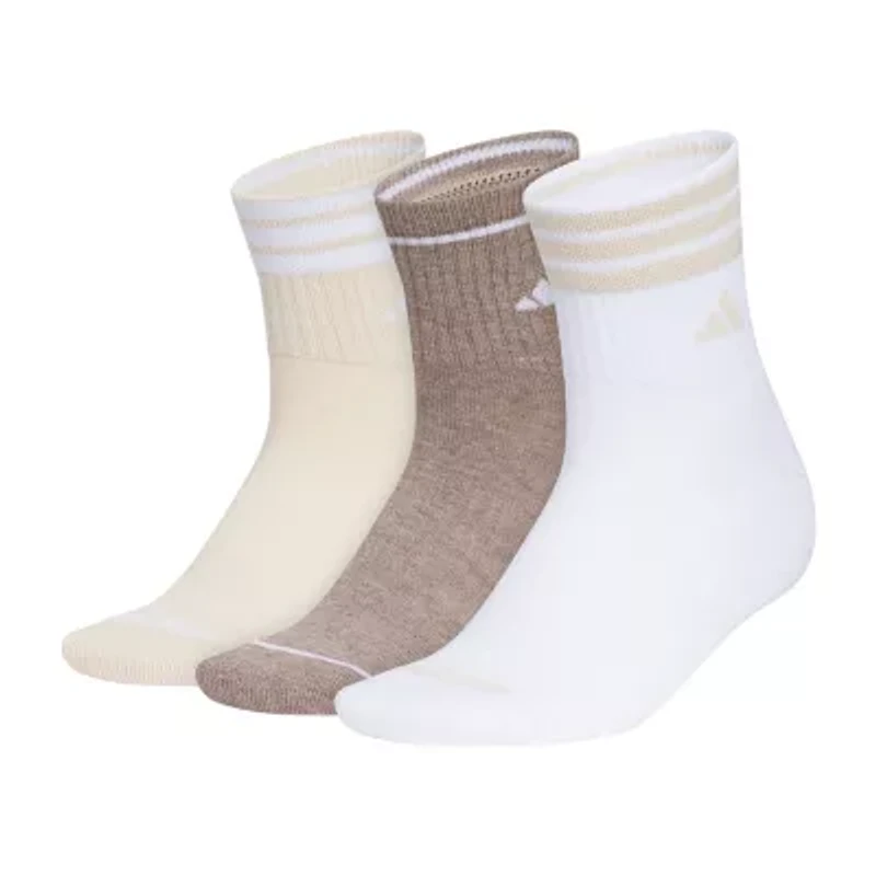 adidas Womens 3 Pair Quarter Ankle Socks