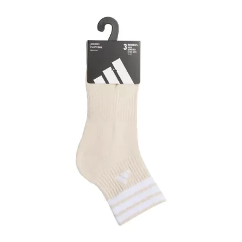 adidas Womens 3 Pair Quarter Ankle Socks