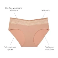 Warners® No Pinching, Problems® Dig-Free Comfort Waist with Lace Microfiber Hipster 5609J