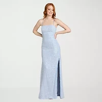 Morgan & Co. Womens Juniors Sleeveless Beaded Sequin Bodycon Dress