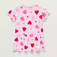 Okie Dokie Toddler & Little Girls Short Sleeve Drop Waist Dress