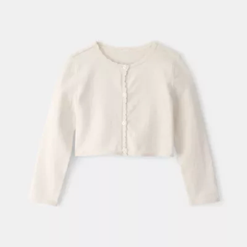 Carter's Toddler Girls Round Neck Long Sleeve Button Cardigan