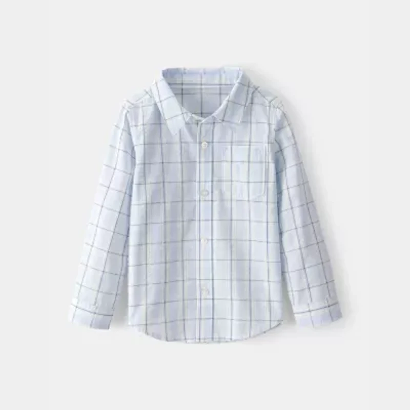 Carter's Toddler Boys Long Sleeve Fitted Regular Fit Button-Down Shirt