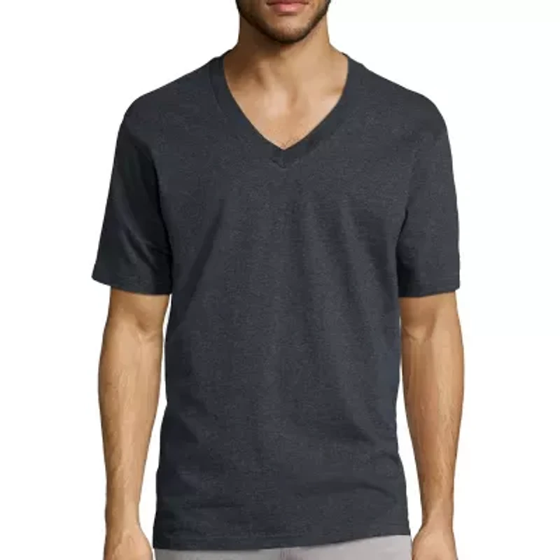 Stafford Heavyweight Cotton Mens 3 Pack Short Sleeve V Neck T-Shirt