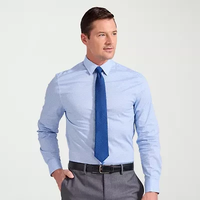 Nick Graham Mens Spread Collar Long Sleeve Stretch Fabric Shirt + Tie Set