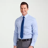 Nick Graham Mens Spread Collar Long Sleeve Stretch Fabric Shirt + Tie Set