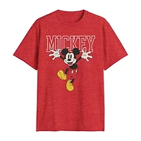 Novelty Mens Crew Neck Short Sleeve Classic Fit Mickey Mouse Big and Tall Graphic T-Shirt