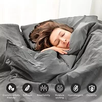 SUPERIOR® Orion Linen Garment Washed Soft Reversible Duvet Cover