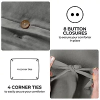 SUPERIOR® Orion Linen Garment Washed Soft Reversible Duvet Cover