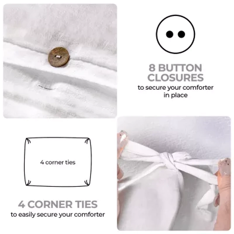 SUPERIOR® Orion Linen Garment Washed Soft Reversible Duvet Cover