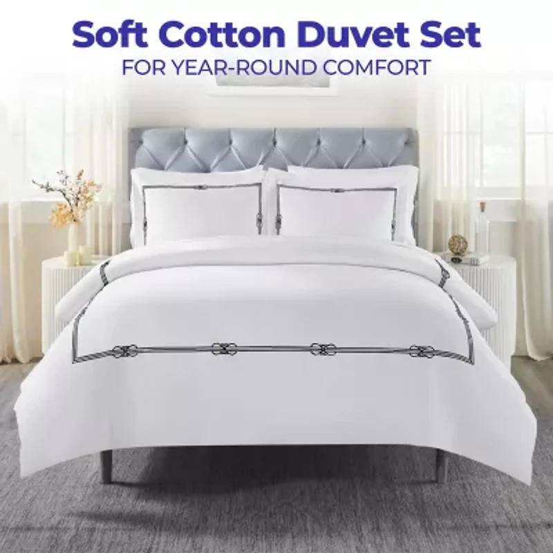 SUPERIOR® Moonlawn Cotton Embroidered Floral Duvet Cover