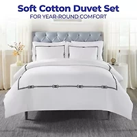 SUPERIOR® Moonlawn Cotton Embroidered Floral Duvet Cover