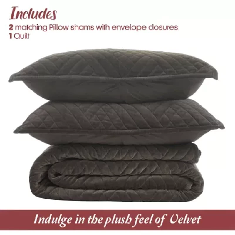 SUPERIOR® Karina Cotton Velvet Geometric Glam Quilt