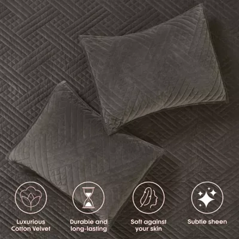 SUPERIOR® Karina Cotton Velvet Geometric Glam Quilt