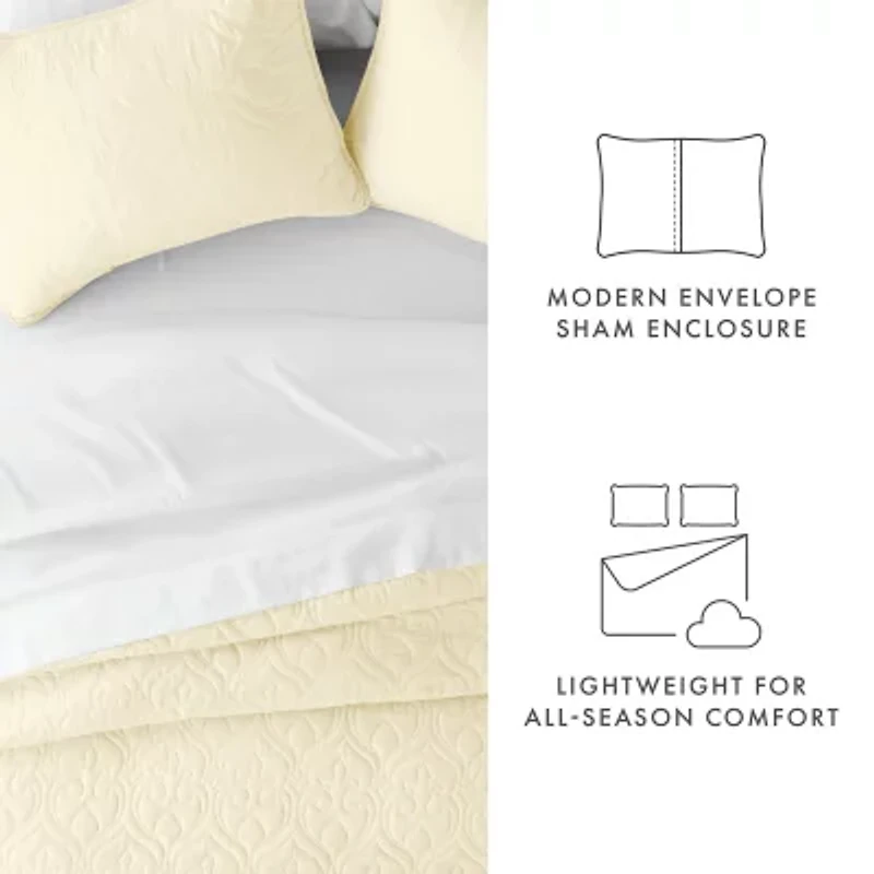 Casual Comfort Damask Stitch Quilt Set