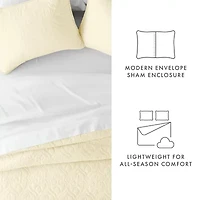 Casual Comfort Damask Stitch Quilt Set