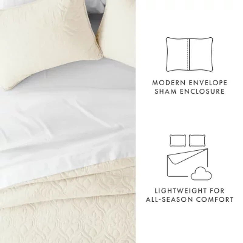 Casual Comfort Damask Stitch Quilt Set