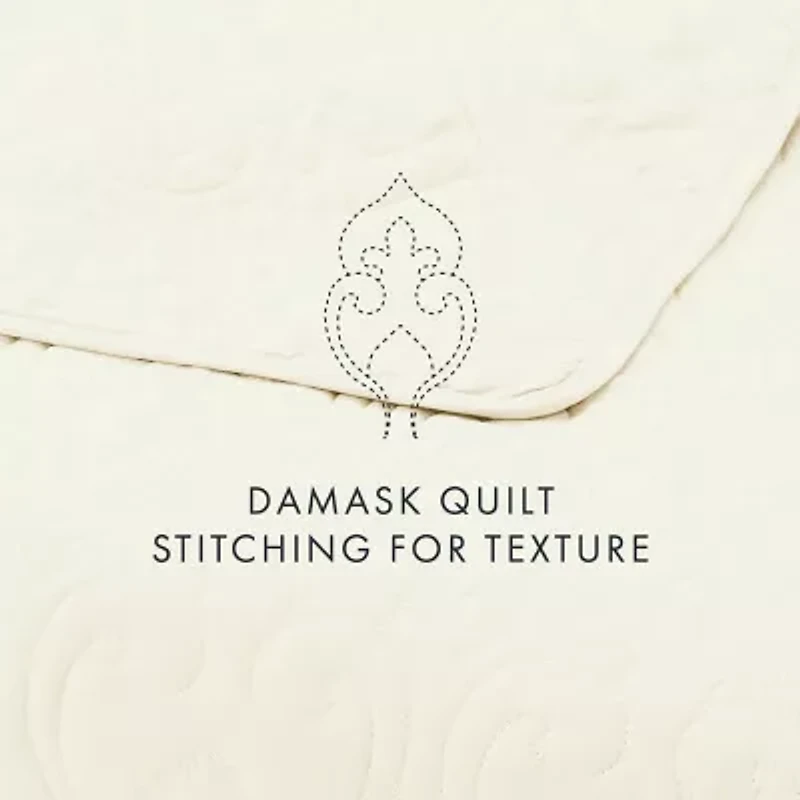 Casual Comfort Damask Stitch Quilt Set