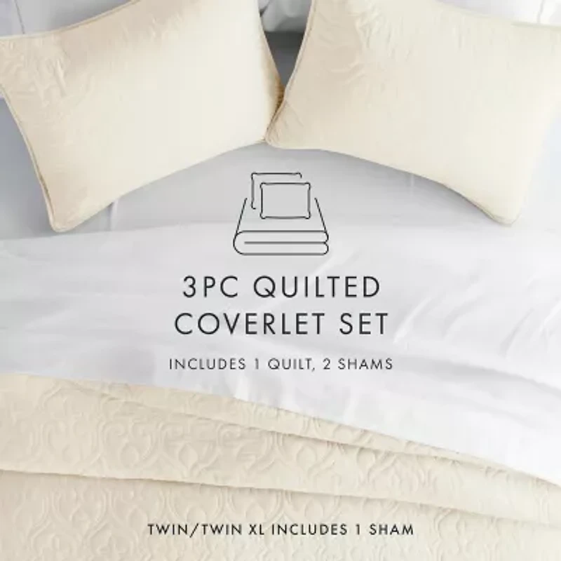 Casual Comfort Damask Stitch Quilt Set