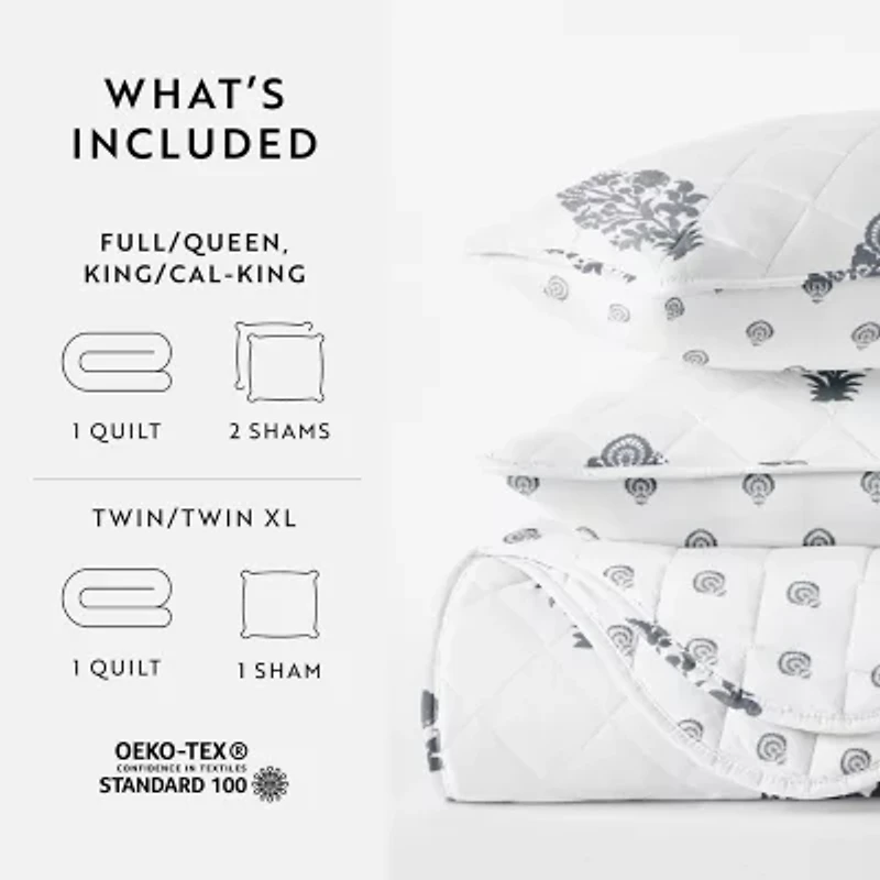 Casual Comfort Pattern Reversible Quilt Set
