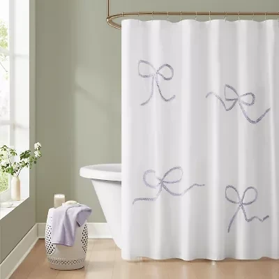 Truly Soft Textured Bows Shower Curtain