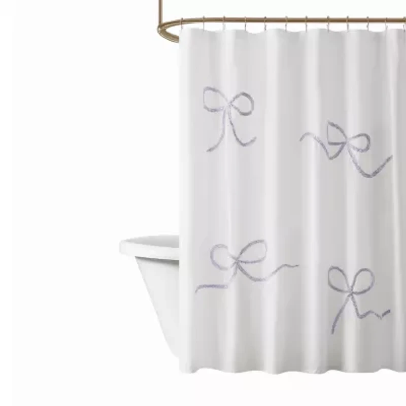 Truly Soft Textured Bows Shower Curtain