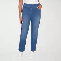 Alfred Dunner Austin Womens Mid Rise Straight Leg Jean