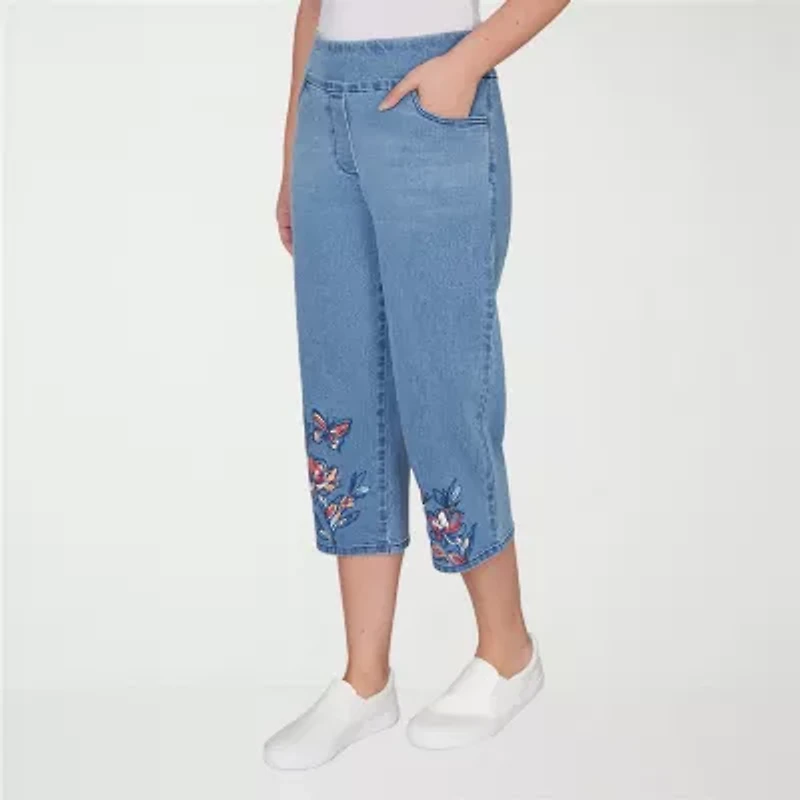 Alfred Dunner Austin Womens Mid Rise Straight Leg Jean