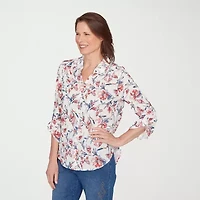Alfred Dunner Austin Womens 3/4 Sleeve Blouse