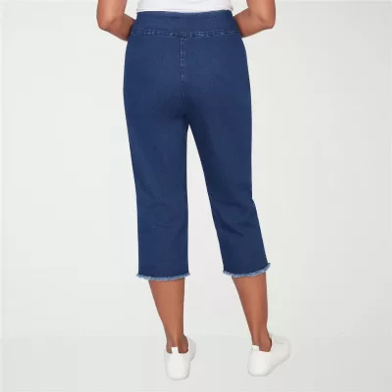 Alfred Dunner Classics Womens Mid Rise Capri Jean