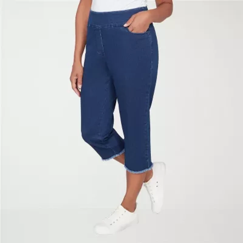 Alfred Dunner Classics Womens Mid Rise Capri Jean