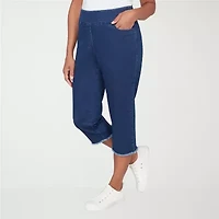 Alfred Dunner Classics Womens Mid Rise Capri Jean
