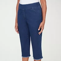 Alfred Dunner Classics Womens Mid Rise Capri Jean