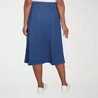 Alfred Dunner Classics Womens High Low Denim Skirt