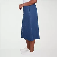 Alfred Dunner Classics Womens High Low Denim Skirt