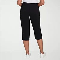 Alfred Dunner Classics Womens Stretch Fabric Straight Mid Rise Capri Pant