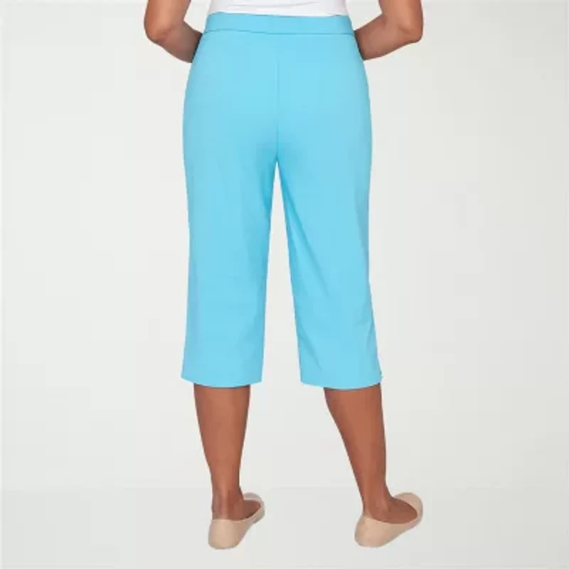 Alfred Dunner Classics Womens Stretch Fabric Straight Mid Rise Capri Pant