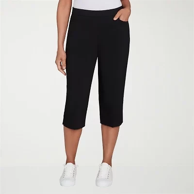 Alfred Dunner Classics Womens Stretch Fabric Straight Mid Rise Capri Pant