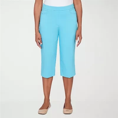 Alfred Dunner Classics Womens Stretch Fabric Straight Mid Rise Capri Pant
