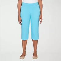 Alfred Dunner Classics Womens Stretch Fabric Straight Mid Rise Capri Pant