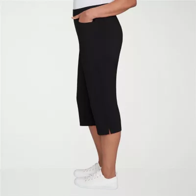 Alfred Dunner Classics Womens Stretch Fabric Straight Mid Rise Capri Pant
