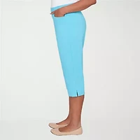 Alfred Dunner Classics Womens Stretch Fabric Straight Mid Rise Capri Pant
