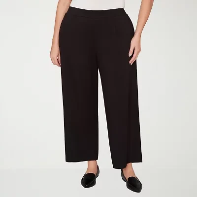 Alfred Dunner Seville Womens Plus Straight Mid Rise Pull-On Pant