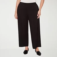 Alfred Dunner Seville Womens Plus Straight Mid Rise Pull-On Pant
