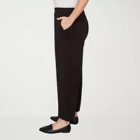 Alfred Dunner Seville Womens Plus Straight Mid Rise Pull-On Pant